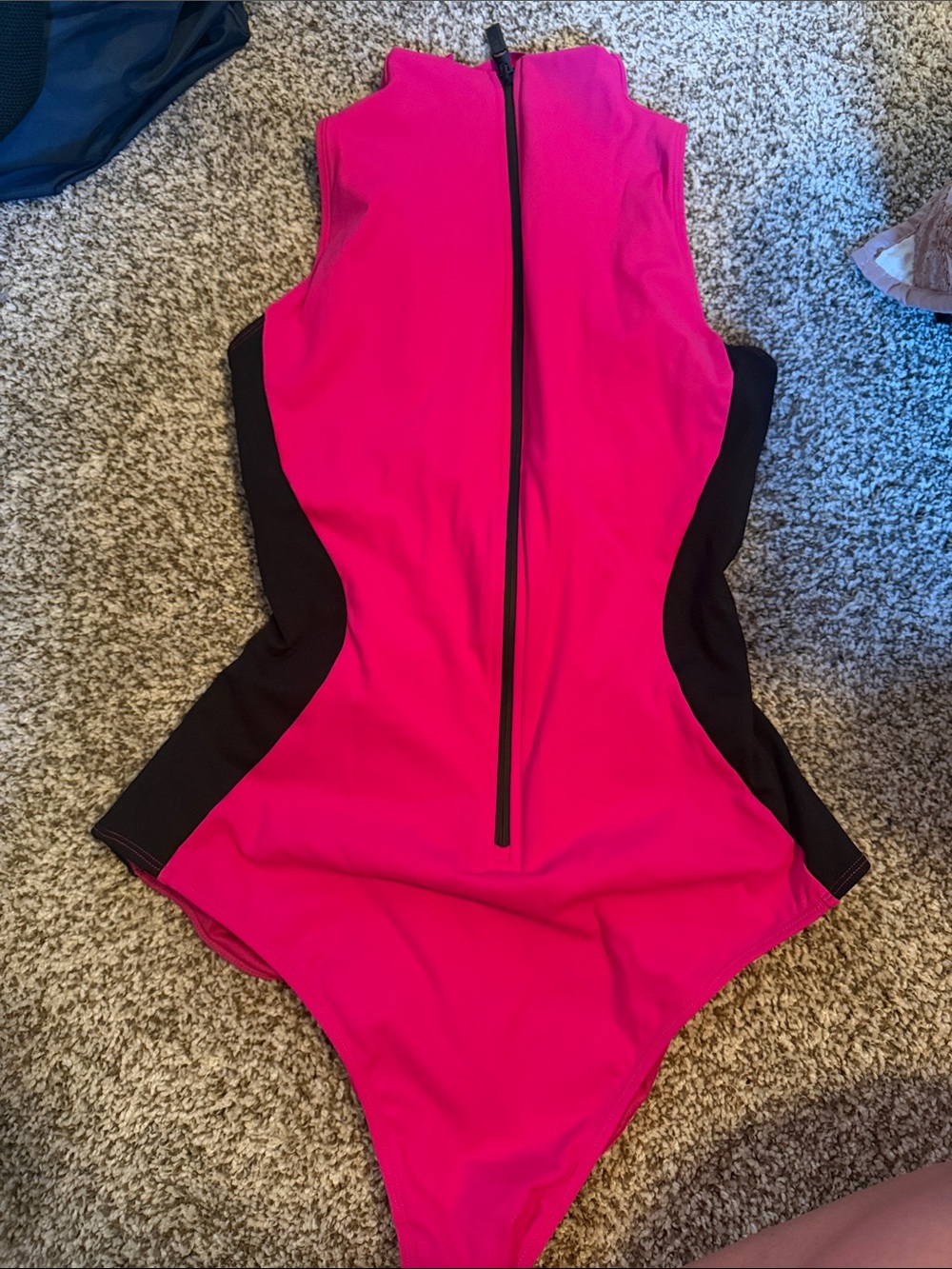 TA3 XL Surfy One-Piece Swimsuit in Hot Pink and Black